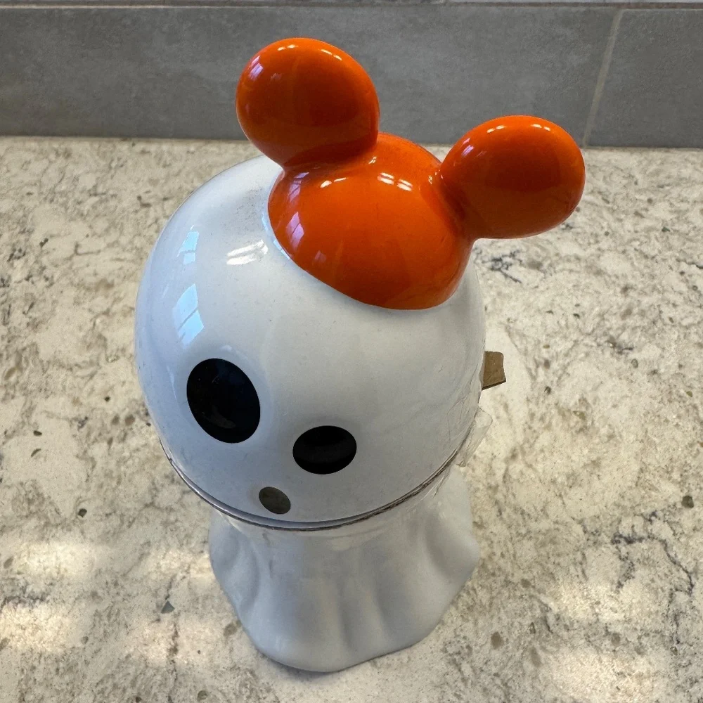 Disney Parks Halloween Ghost with‎ Mickey  Ears Candle ceramic  Pumpkin Spice
